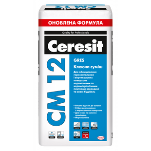 Клеюча суміш для керамограніту Ceresit CM 12 Gres 25 кг 947422 фото