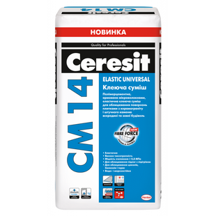 Еластична клеюча суміш для плитки Ceresit CM 14 Elastic Universal 25 кг 2487169 фото