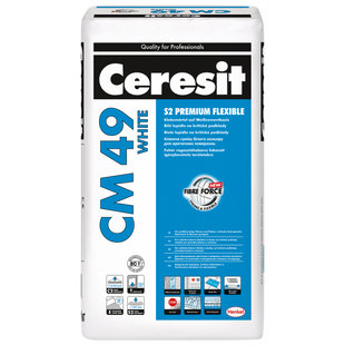 Супереластична клеюча суміш для плитки Ceresit CM 49 S2 Premium Flexible 20 кг 2574221 фото