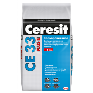 Кольоровий шов до 6 мм 100 білий Ceresit CE 33 Plus 2 кг 1994988 фото